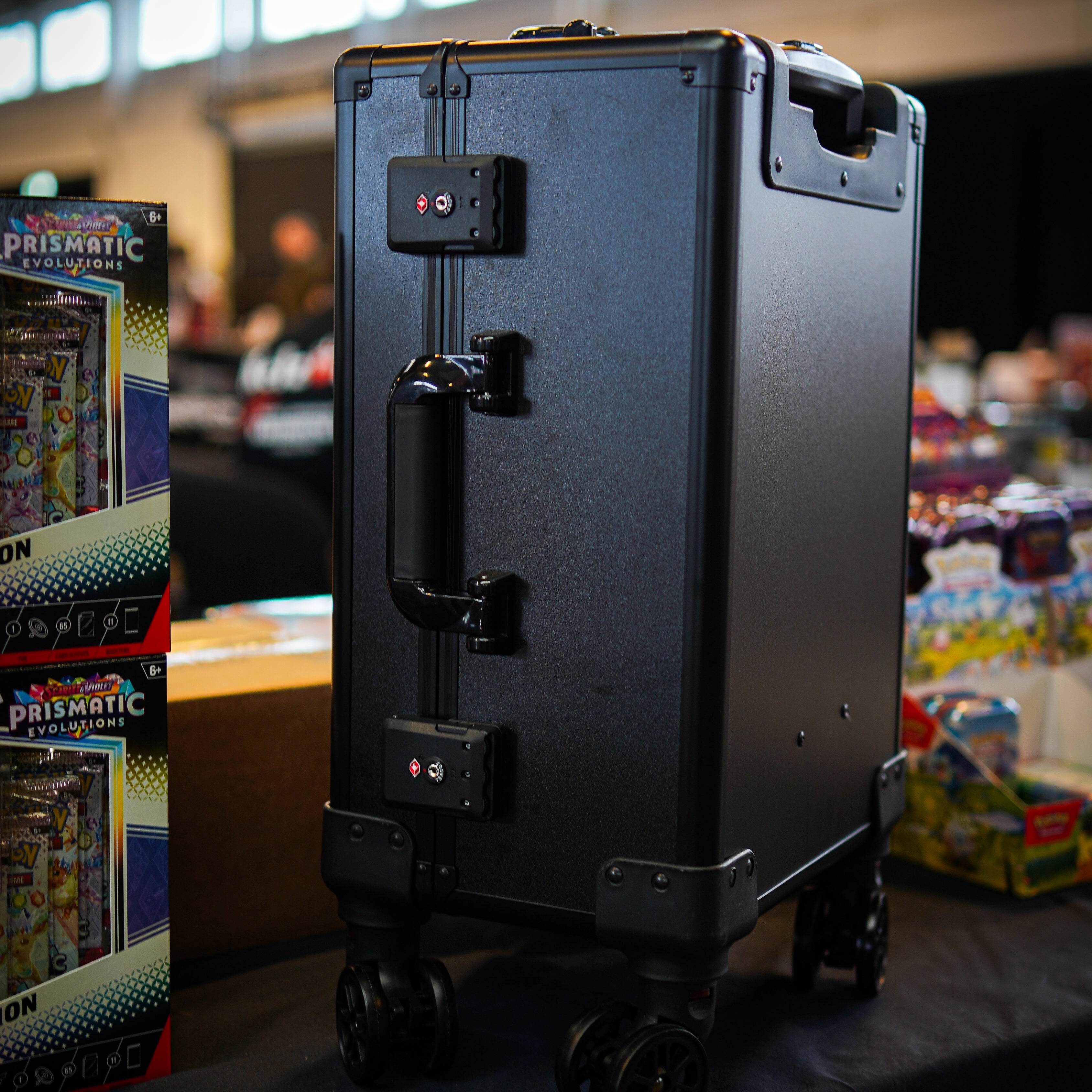 Interior of M1nt TCG Carry-On Case with slots for PSA graded cards